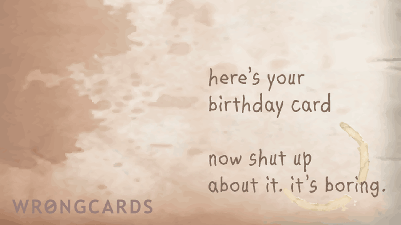 Birthday Ecard with text: here is your card - happy birthday etc
