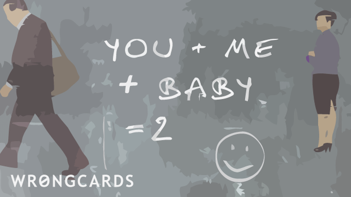 Baby Shower Thank You Cards Ecard with text: You and me and baby makes two.
